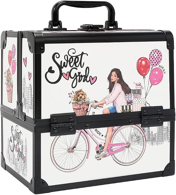 Nicole Lee Nikky Bag Multi-Tier Cosmetic Organizer Case, EIFFEL DREAMS, PVC and Aluminum Frame (SWEET GIRL) - Image 4