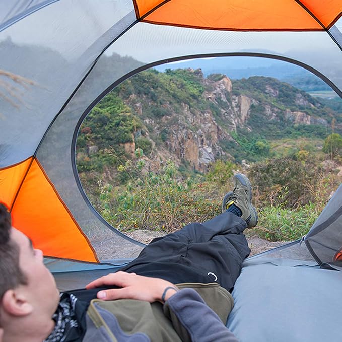 BISINNA 2/4 Person Camping Tent Lightweight Backpacking Tent Waterproof Windproof Two Doors Easy Setup Double Layer Outdoor Tents for Family Camping Hunting Hiking Mountaineering Travel - Image 9