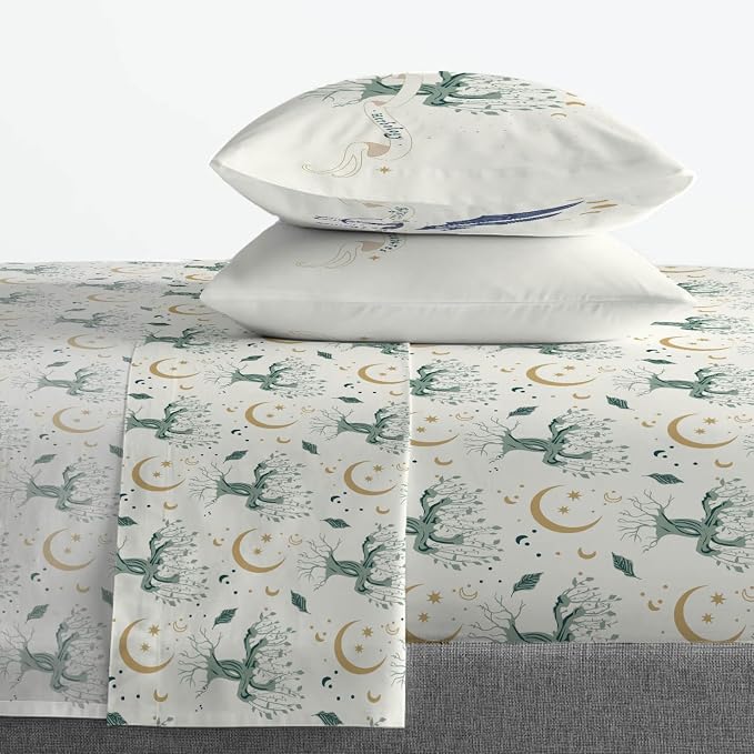 Jay Franco Kids Sheet Set with Fitted, Flat Sheets & Pillow Cover - Ultra-Soft Bedding with Pillowcase for Room Decor, White - Harry Potter, 4 Piece Full - Image 6