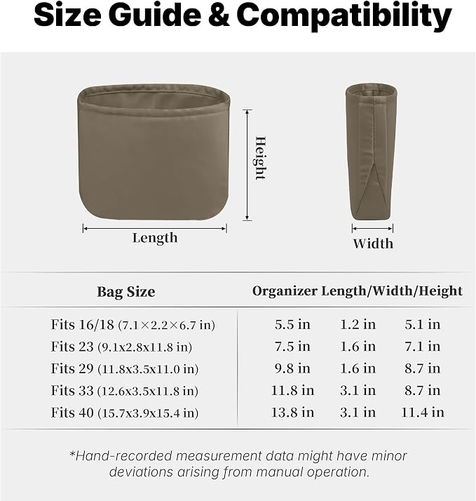 Purse Organizer Insert for Luxury Bag - Satin & Lightweight Fabric with Inside Pockets, Portable for Commute, Travel, Shopping, and Evening, Multicolor Options, Fits Evelyne 23(Etoupe grey, 23) - Image 4