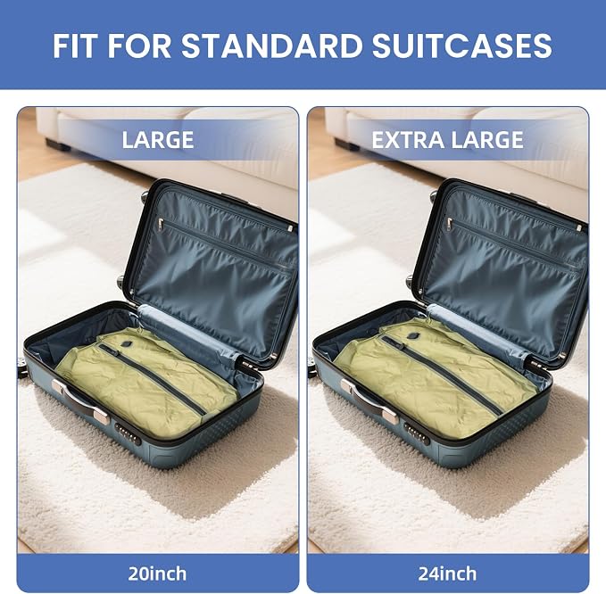 BAGAIL TPU Vacuum Bag for Travel, Reusable Compression Bag with IPX8 Waterproof Zipper, Save Space for Suitcase, Backpack and Carry on (Beige, ExtraLarge, No Pump) - Image 8