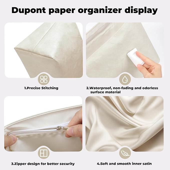 DGAZ Lightweight Purse Organizer Insert for GYARD-Anjou/Artois/SaintLouis Bags,silk and DupontPaper handbag inner for Luxury Bag(Craie,AnjouMini) - Image 8