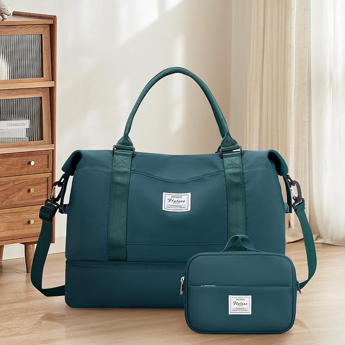 Weekender Bags for Women, Carry-On Overnight Travel Duffel Bag | Travel Bag with Shoes Compartment & Toiletry Bag, Extra Large - Image 9