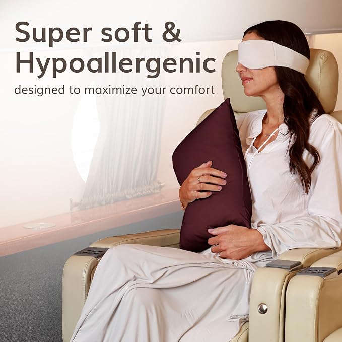 Happyluxe Travel Pillow for Long Flights - Soft, Small, Alternative to Down and Memory Foam. 17 x 13in - Made in The USA, Cabernet Red Airplane Pillow for Adults Sleeping, Camping or Nap - Image 8