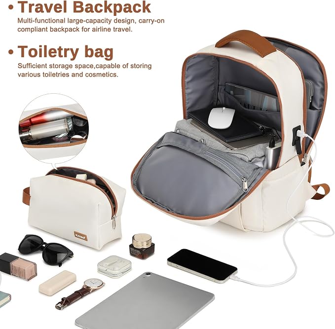 Kono Luggage Sets 3 Piece Expandable Carry On Travel Luggage 20 Inch TSA Lock Spinner Wheels Hardshell Suitcase Set(Cream White,3 Piece Set) - Image 8