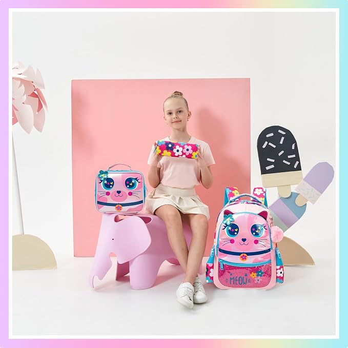 Backpacks for Girls School Bag Cute Girls Backpacks Ages 8-10 Kids Bookbag Set Travel Backpack for Preschool Kindergarten Elementary Students Backpack to School Supplies - Image 6