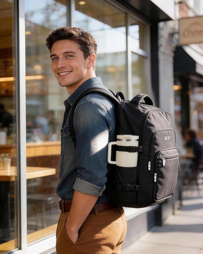 Travel Backpack for Women & Men, Carry On Personal Item Bag Flight Approved, Large Waterproof Laptop Backpack for Travel, Overnight, College & Commuting Black - Image 9