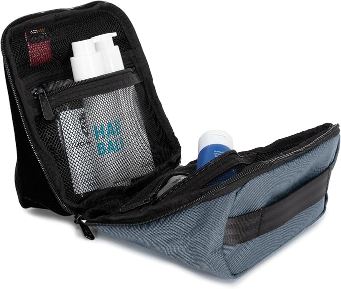 Manhattan Portage Newtown Toiletry Case Water Resistant Made with1000D Cordura For Everyday Use (Black/Grey) - Image 7