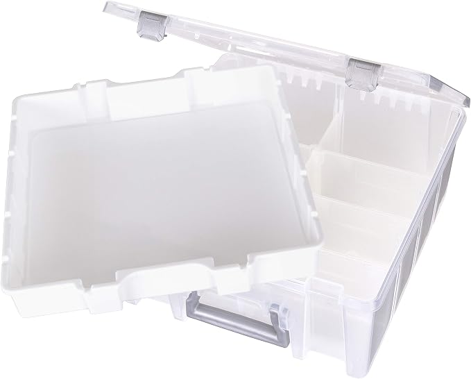 Best Kept Double Deep Storage Box with Lift-Out Tray, Clear Silver - Image 8