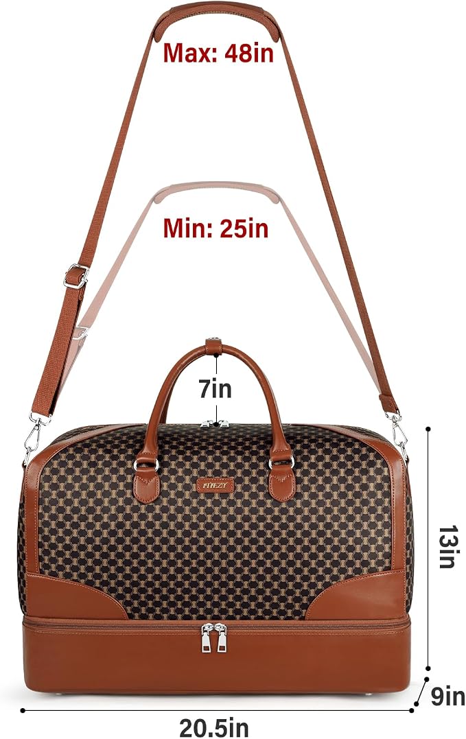 ITIEZY Weekender Overnight Bag for Women - Large Travel Duffel Bag with Shoe Compartment, Gym Duffel Bag Hospital Bag Carry On Tote Bags for Airplanes with Crossbody Bag Toiletry Bag 3Pcs Set - Image 6