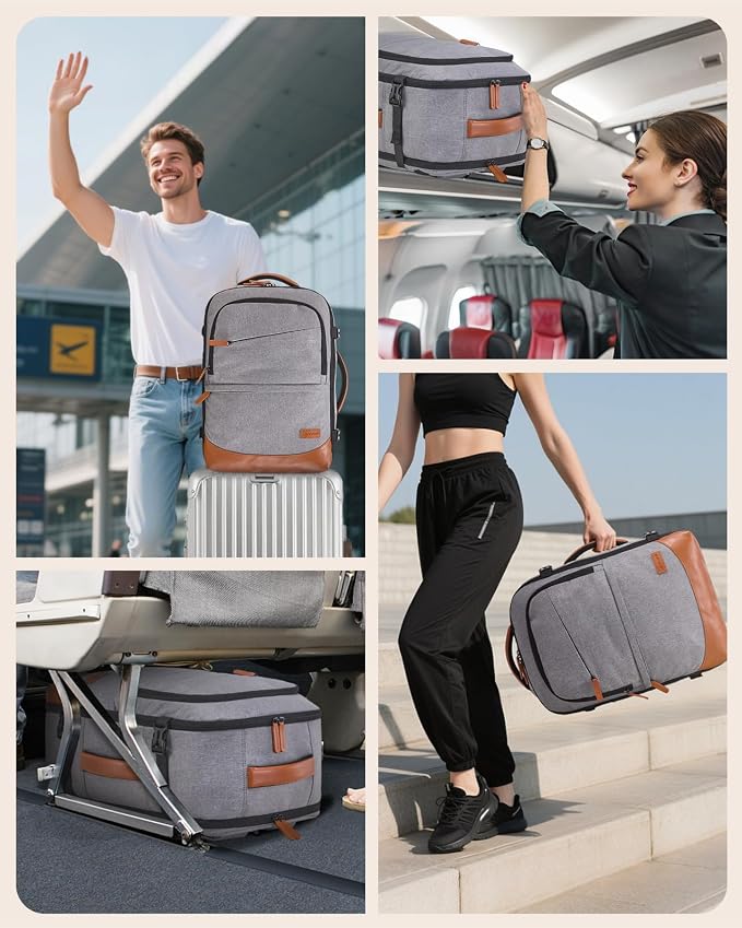 LOVEVOOK Travel Backpack for Women & Men, 40L Carry on Backpack Airline Approved, Large TSA Personal Item Travel Bag fits 17.3" Laptop, Business Weekender Bag for Essentials, 4Pcs - Image 9