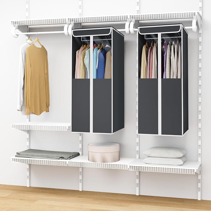 Univivi Garment Bags for Hanging Clothes, 2 Pack Large Clothes Storage Bags Closet Organizer with Clear Window, Premium Hanging Garment Storage Bag for Suits, Coats, Dresses, 40" (Dark Grey) - Image 6