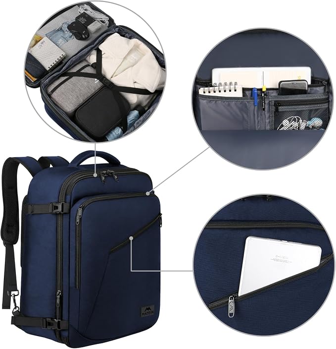 MATEIN Backpack for Travel, 27L Waterproof Carry on Backpack for Men Women | Fit Overhead Bin, Convertible Work Daypack with 2 Handles, Hiking Daypack for Outedoor Sport, Anti- Theft, Travel Gifts - Image 9