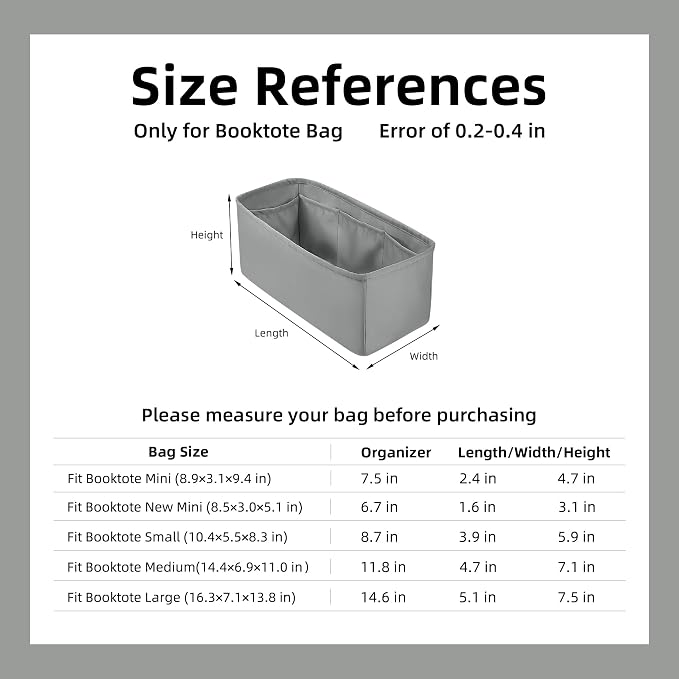 DGAZ Silk Purse Organizer Insert For Dior Book Tote mini/S/M/L,Silky Smooth Bag Organizer,Luxury Handbag & Tote Shaper(Pearl gray,L) - Image 5