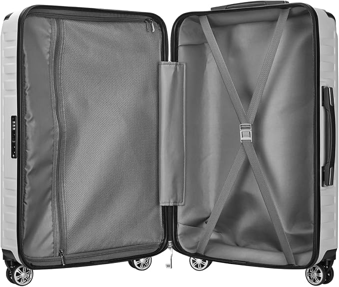 Melalenia Luggage 10 Piece Sets Clearance,Large Suitcase Set Spinner Wheels with TSA Locks,Hard Shell Luggage Sets for Women Travel Suitcase (10Pcs White) - Image 6