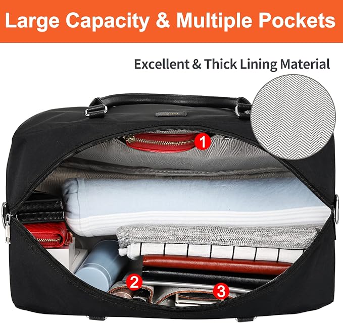 Weekender Bags for Women Overnight Bags with Shoe Compartment 21" Duffle Travel Bag for Traveling Weekend Gift 3pcs Set - Image 8
