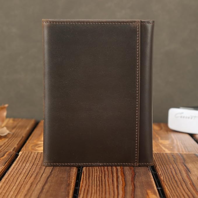 Polare Full Grain Leather Pilot Wallet Passport Holder RFID Blocking Tri-fold Travel Cover Document Organizer for Aviation Professionals - Image 9