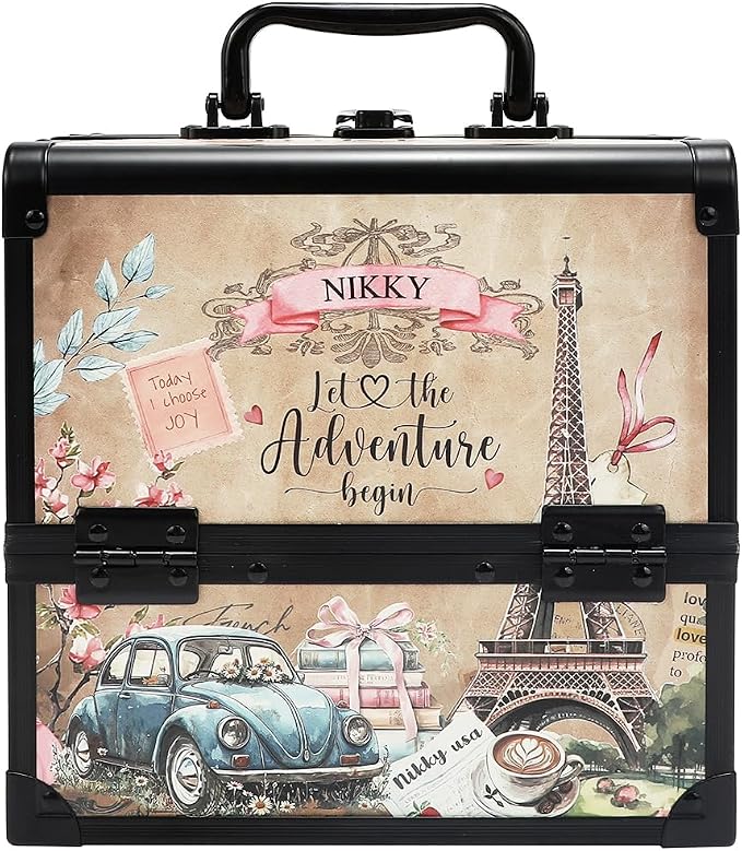 Nicole Lee Nikky Bag Multi-Tier Cosmetic Organizer Case, EIFFEL DREAMS, PVC and Aluminum Frame (CHASING DREAMS) - Image 3