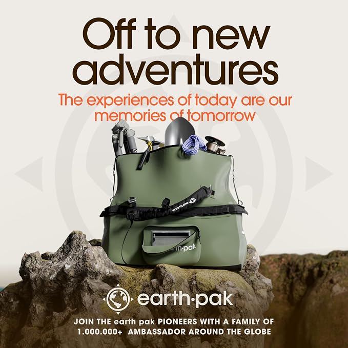 Earth Pak Waterproof Duffel Bag - Large Dry Bag, 1680D TPU, Heavy Duty, Camping & Marine Dry Bag, 8x8 Popout Pocket - Image 9
