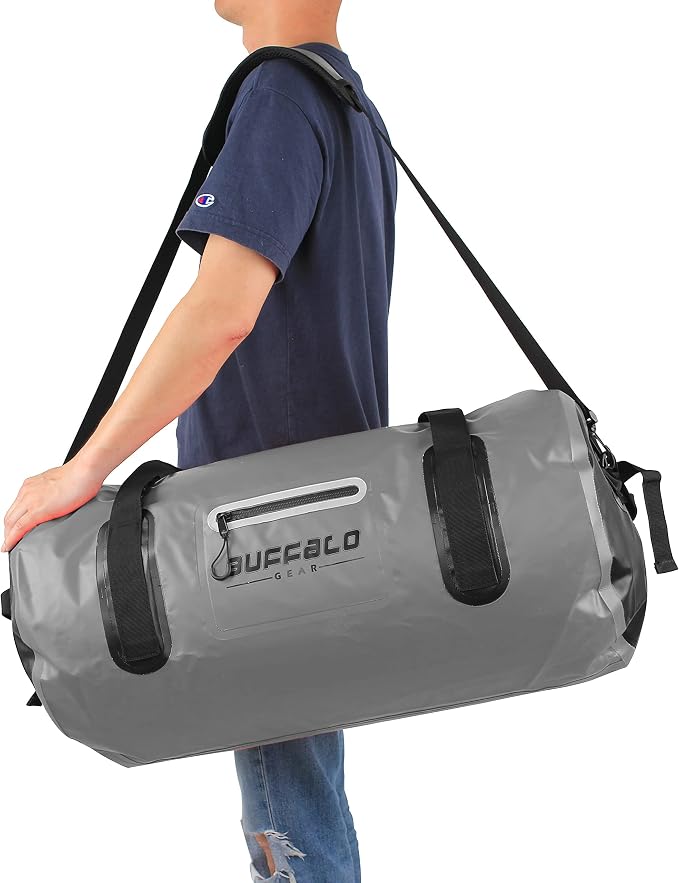 Buffalo Gear Waterproof Duffle Bag 40L 60L 80L Roll-top Dry Bag Heavy Duty Waterproof Duffel Travel Bag for Kayaking Rafting Boating Fishing Camping - Image 9