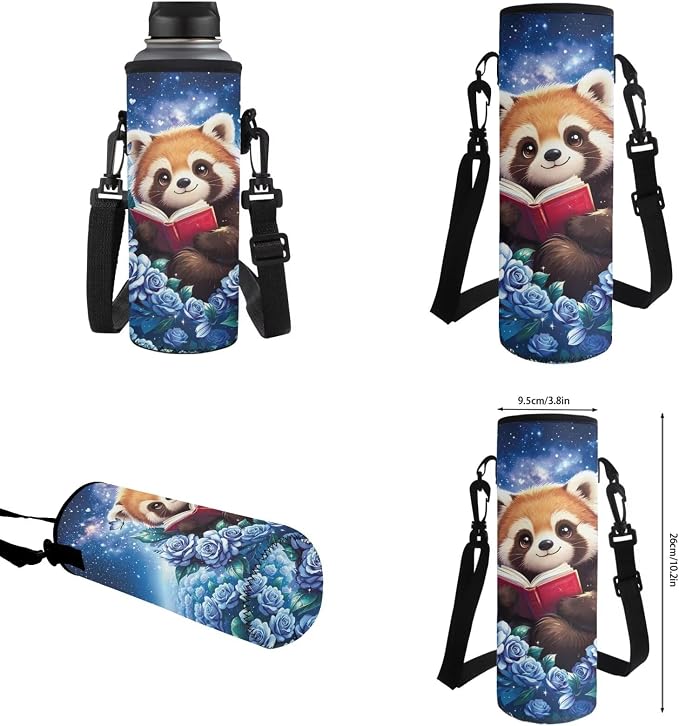 Red Panda Backpack Girls 17 Inch Large Capacity School Bag with Lunch Bag, 4-in-1 Set, Reading Animal Bookbag and Pencil Case Water Bottle Holder Back to School Supplies - Image 7