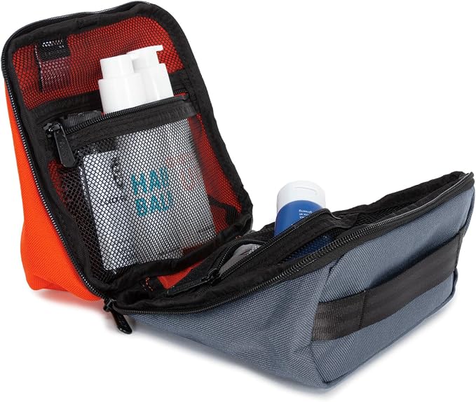Manhattan Portage Newtown Toiletry Case Water Resistant Made with1000D Cordura For Everyday Use (Orange/Grey) - Image 7