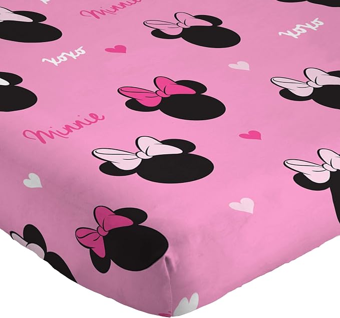 Jay Franco Disney Minnie Mouse Kids Twin Sheet Set, 3 Piece Super Soft Microfiber - Deep Pocket Fitted, Flat & Pillowcase, Breathable, Machine Washable, Girls Bedding (Official Disney Product), Pink - Image 7