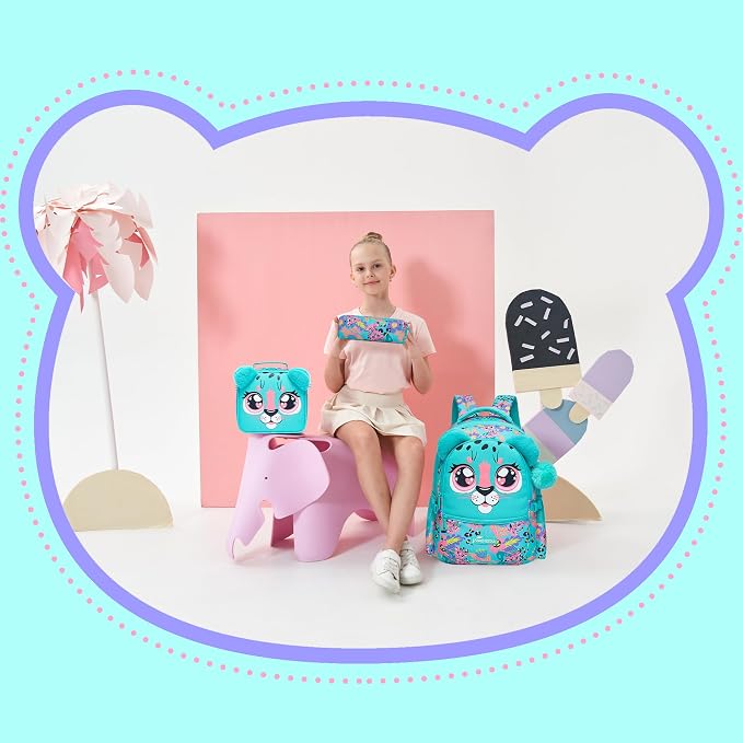 Kids Backpacks for Girls School Bag Cute Girls Backpacks Ages 8-10 with Lunch Box Pencil Case Bookbag Set Travel Backpack for Preschool Kindergarten Elementary Students - Image 6