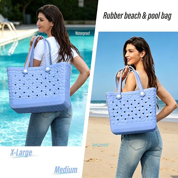 Rubber Beach Tote Bag Waterproof Tip-Proof Outdoor Tote Bag for the Beach Boat Pool Sports - Image 7