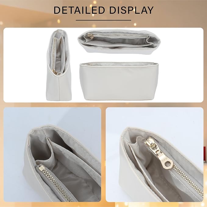 Soft Nylon Purse Organizer Insert for Longchamp Le Pliage Mini Handbag, Lightweight Luxury Long Champ Mini Handbag Storage Divider with 5 Upgraded Deepened Compartments,XS/Beige - Image 9