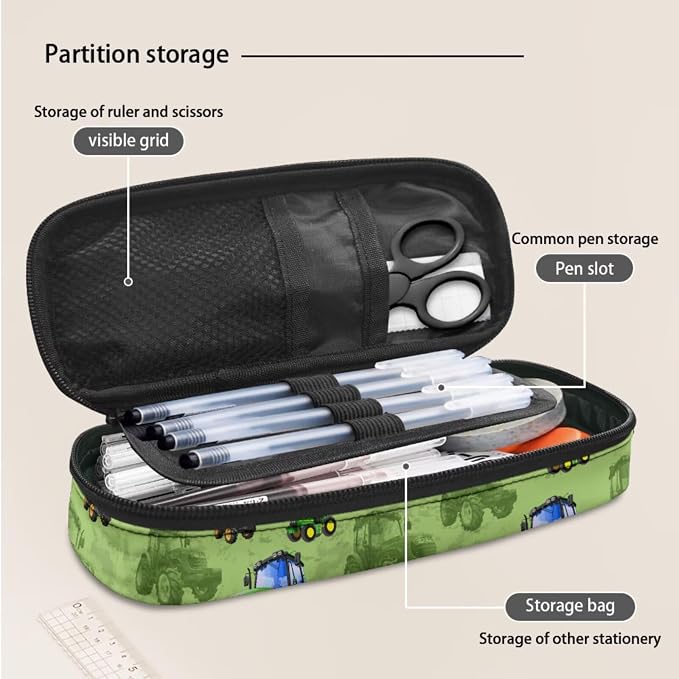 Cartoon Farm Tractor Kids Backpack with Lunch Box Pencil Bag Bottle Carrier Bag Sling Bags 4 Pcs Cute Tractor Backpack Sets for Boy Girl Middle School Primary Student Bookbag Casual Daypack - Image 7