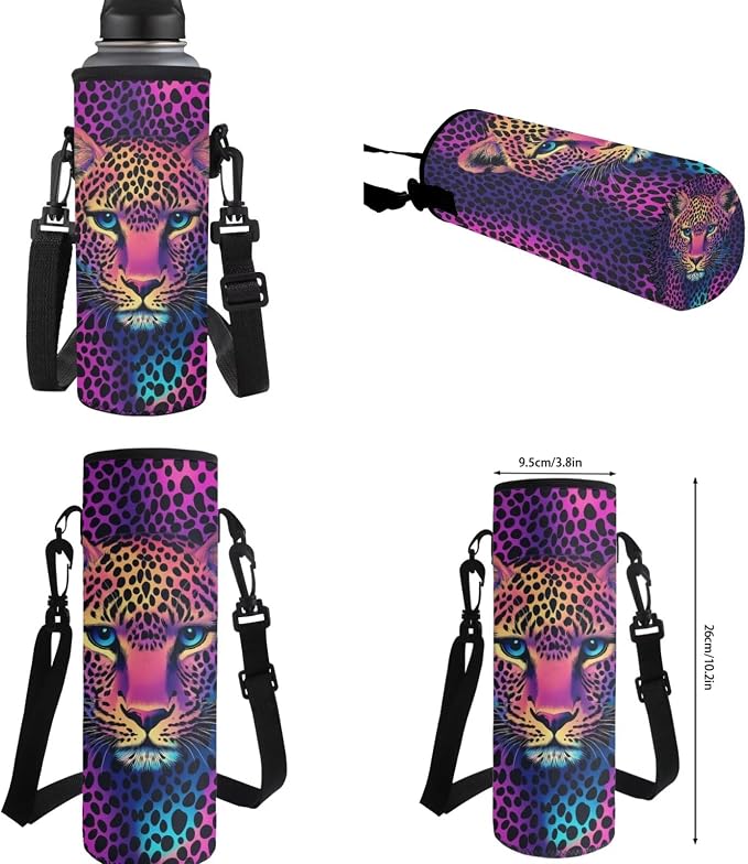 Cheetah Backpack for School Girls 2nd Grade with Lunch Box Leopard Print Elementary School Bookbag Lunch Bag Set Rainbow Book Bags Lunchbox Pencil Case Water Bottle Holder Kids Back Pack - Image 7