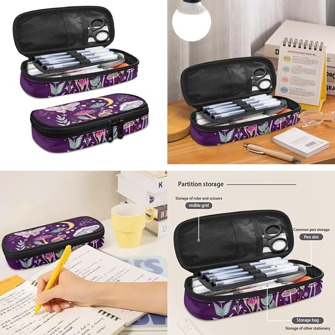 Mushroom Backpack with Lunchbox, School Bag for Girls 10-12 and Lunch Box Kids Backpacks with Lunch Bag for Girl Elementary School 3 in 1 Book Bag Set Lunchbox Pencil Case, Butterfly - Image 7