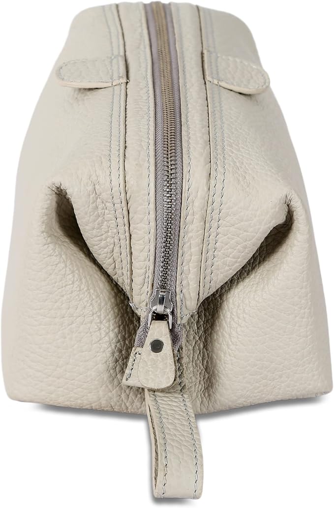 KomalC Premium Buffalo Leather Toiletry Bag for Men & Women With Water resistant Lining, Grooming Travel Pouch, Unisex Wash Bag for Toiletries, Gifts for Men and Women - Image 7