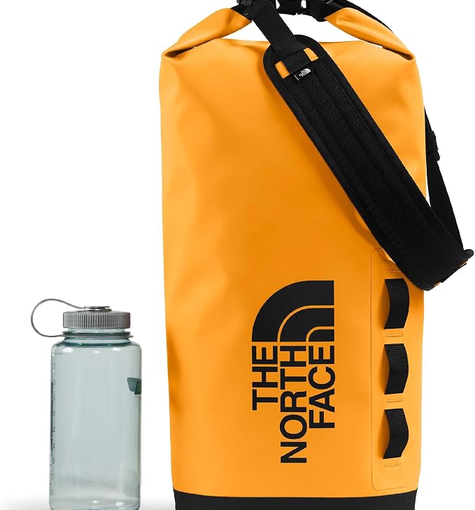 The North Face Base Camp Dry Bag - Roll-Top Waterproof Stuff Sack, Ideal for Camping Gear & Kayak Accessories, Summit Gold/TNF Black, 18 Liters | Roll-Top Waterproof Stuff Sack, Ideal for Camping Gear & Kayak Accessories - Image 5