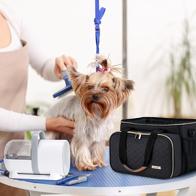 Dog Grooming Vacuum Bag, Pet Grooming Kit Bag Perfect for Dog Hair Vacuum & Grooming Tool Kit Accessories- Black - Image 7