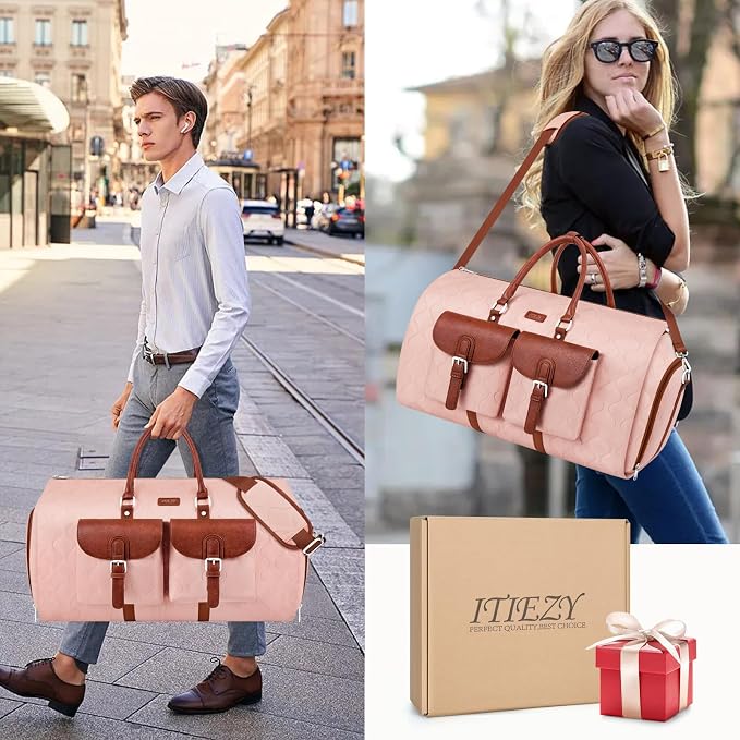 Garment Duffel Bag for Travel - ITIEZY Convertible Carry on Garment Duffel Travel Bag for Women Men Large Weekender Bag with Shoes Pouch 2 in 1 Hanging Suit Travel Duffel Bag 3pcs Set - Image 7