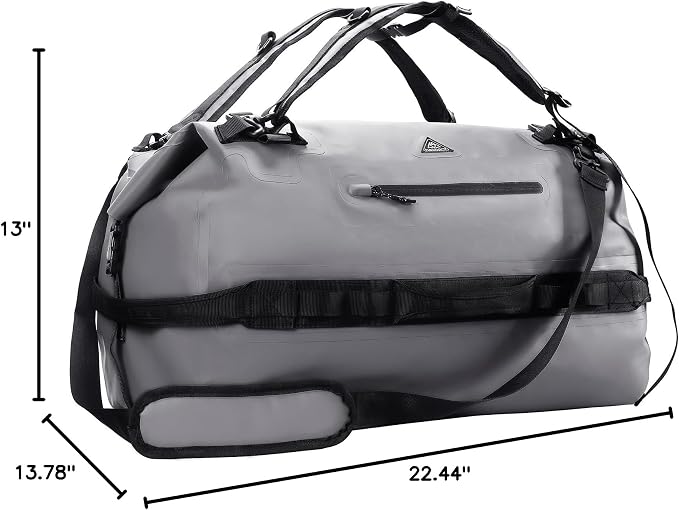 Haimont IPX7 Waterproof Roll-Top Dry Duffel Backpack | 60L/90L Sizes, 500D Tarpaulin, Welded Seams, Mesh Pockets, Boating & Kayaking - Image 10