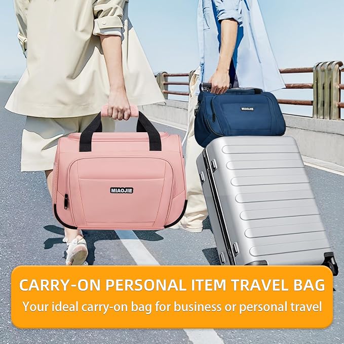 Underseat Carry On Luggage Lightweight Travel Tote Weekender Bag Overnight Duffle Bag for Travel, Travel Essentials Personal Item Travel Bag for Women and Men, Pink-18Inch - Image 7