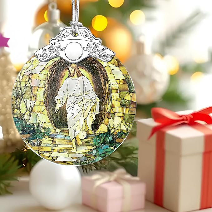 Jesus Religious Christmas Ornaments, Christmas Tree Ornaments, Holiday Decoration, Christian Gift, Religious Gift, Baptisms Gifts, Christian Faith Gifts for Friend or Family