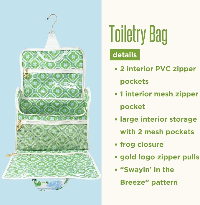 Lilly Pulitzer Hanging Toiletry Bag - Travel Organizer with Handle and Pockets - Cute Travel Makeup Bag - Floral - Image 7