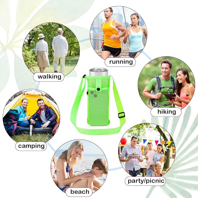 Mumufy Water Bottle Sling Holder Crossbody, Adjustable Strap Carrier with Zipper Pouch, Lightweight Nylon Hands-Free Bag for Hiking, Running, Gym, Workout, Camping, Travel - Image 7