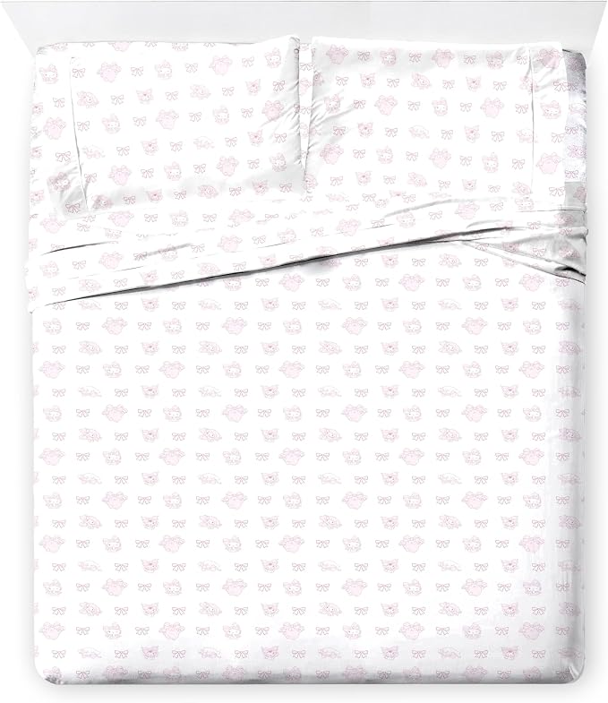 Jay Franco Comforter Set Includes Sheets and Pillow Covers - Soft and Cozy Bed Set for Stylish Room Decor, Official Licensed Bedding, Multi - Hello Kitty, 7 Piece Full - Image 6