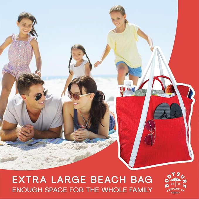 Bodysurf Beach Bag Waterproof Sandproof, Foldable Packable Travel Zip Tote - Image 9