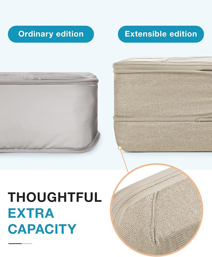 BAGSMART Compression Packing Cubes for Travel, 6 Set Luggage Organizer Bags | Fits 20/24/28in Carry-On Suitcases, Compressible Bags Streamline Cruise Travel Essentials, Sturdy Handles, Machine Washable - Image 6