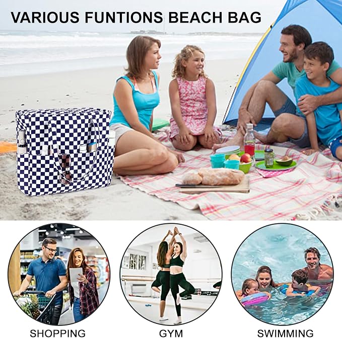 Bluboon Waterproof Beach Tote Pool Bags for Women Ladies Extra Large Carry On Bag With Wet Compartment for Weekender Travel - Image 8