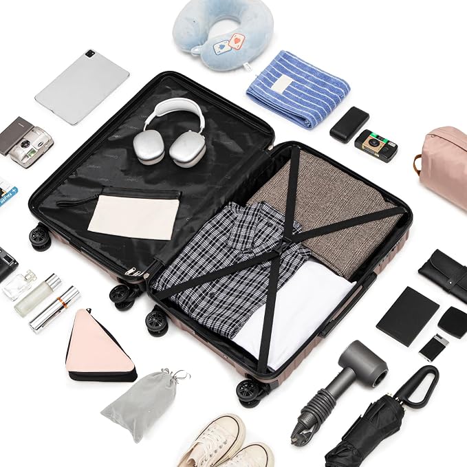 Cosbarn Luggage Sets 5 Piece Suitcases with Wheels, Suitcase Set ABS Hard Case Luggage with Spinner Wheels Durable Travel Luggage - Image 9