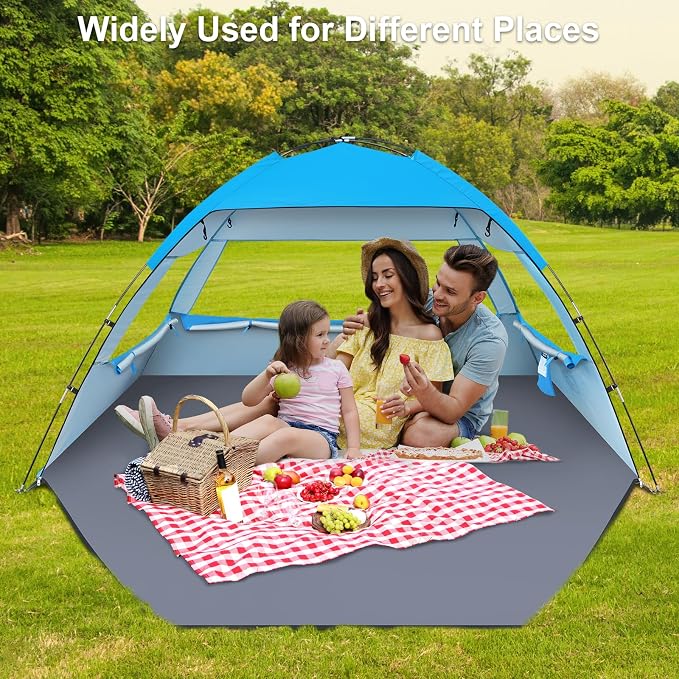 Gorich Beach Tent Sun Shelter for 3/4/6/8/10 Person with UPF 50+ UV Protection, Lightweight & Easy Setup Beach Shade Canopy, Portable Beach Shade Tent Beach Cabana - Image 7