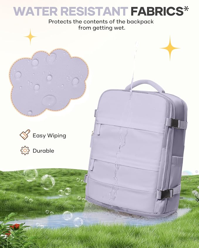 Carry On Backpack Personal Item Travel Backpack For Women Airline/Flight Approved Waterproof Sports Luggage Casual Daypack Small Hiking Backpack Purple - Image 9