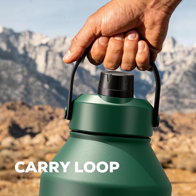 POWCAN 64 oz Insulated Water Bottle with Carrier Bag, 2-in-1 Straw & Spout Lid, Leakproof, Keep Cold 48H, BPA-Free, Stainless Steel Water Bottle with handle for Workout, Trip and Fitness (Forest) - Image 8
